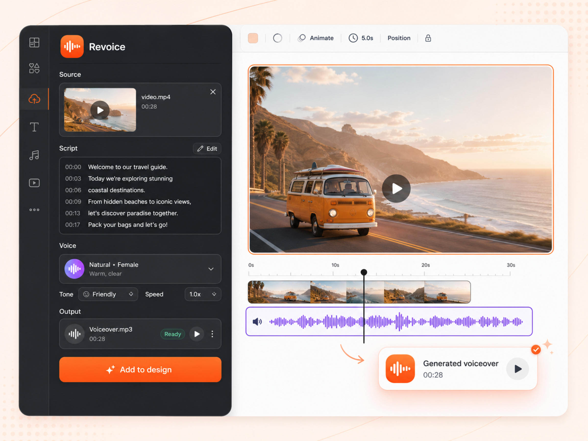 Revoice Canva app preview
